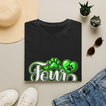 Dog Mama T-Shirt — "Fur Mama" Green Paw Print Tee