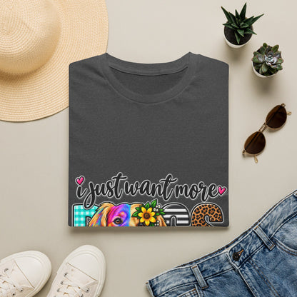 Dog Lover T-Shirt – "I Just Want More Dogs" Colorful Floral Pup Design