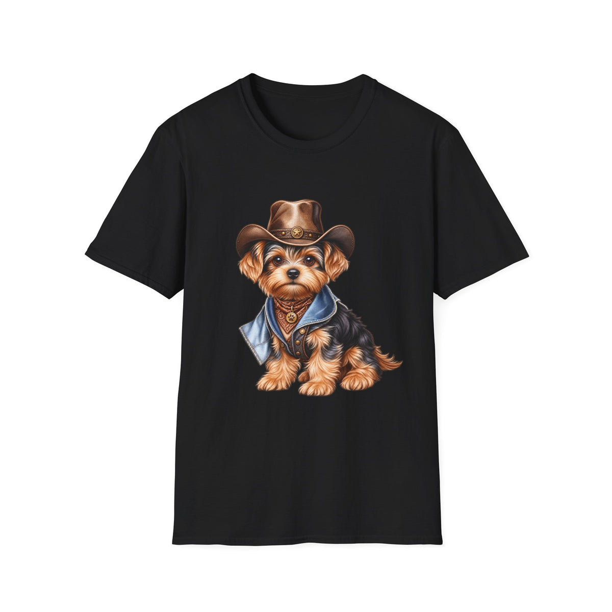 Cute Yorkshire Terrier in Western Hat Tee