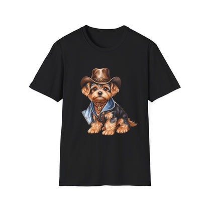 Cute Yorkshire Terrier in Western Hat Tee