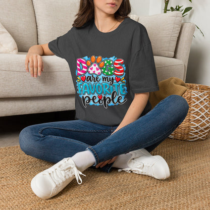 Dogs Are My Favorite People T-Shirt Paw Print Graphic