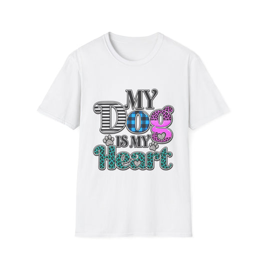 My Dog Is My Heart T-Shirt — Colorful Plaid