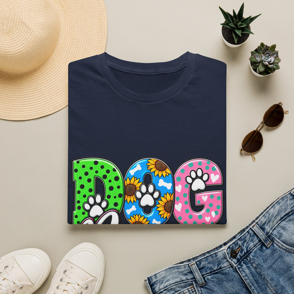 Dog Mama T-Shirt Paw Print Graphic Tee for Pet Lovers