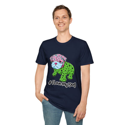 I Love My Dog T-Shirt — Colorful Polka Dot Puppy