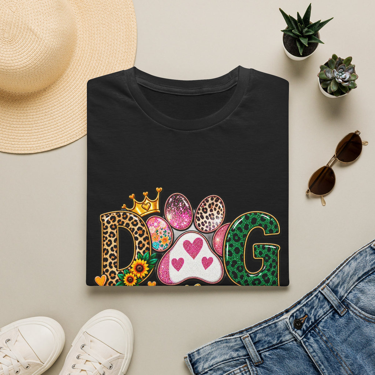 Dog Is My Heart T-Shirt — Colorful Paw Print