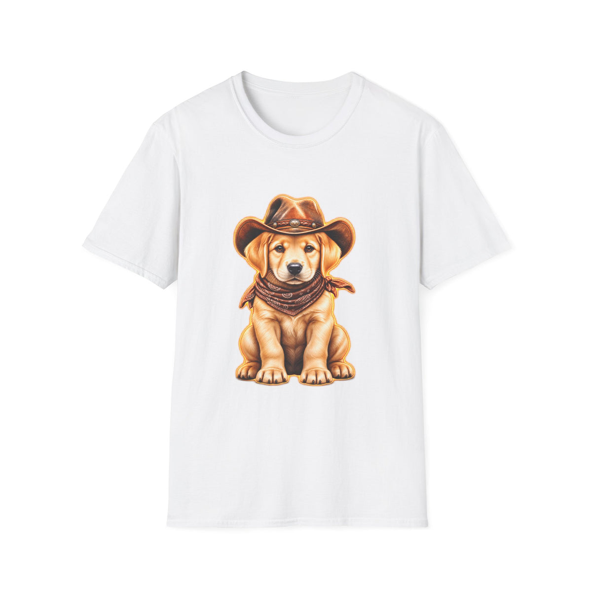 Cute Labrador Wearing Cowboy Hat & Bandana