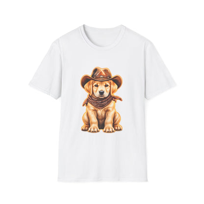 Cute Labrador Wearing Cowboy Hat & Bandana