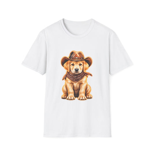 Cute Labrador Wearing Cowboy Hat & Bandana