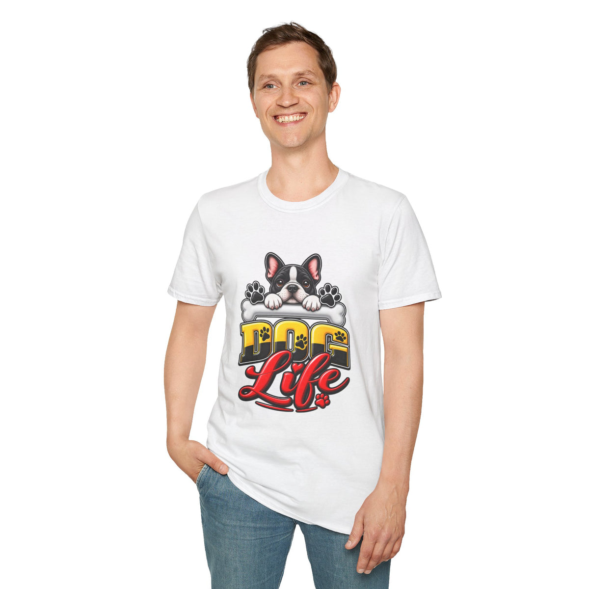 Cute French Bulldog Paw Print Graphic Tee