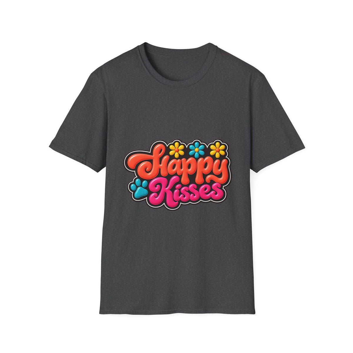 Happy Kisses T-Shirt — Retro Floral Graphic Tee