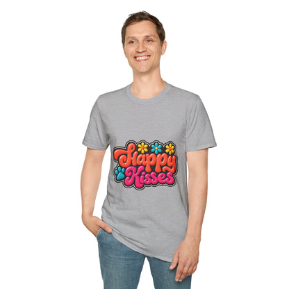 Happy Kisses T-Shirt — Retro Floral Graphic Tee
