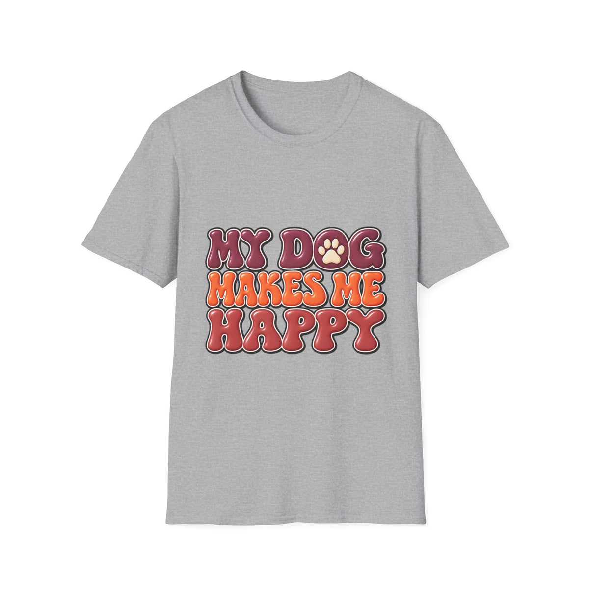 My Dog Makes Me Happy" Retro Paw Graphic