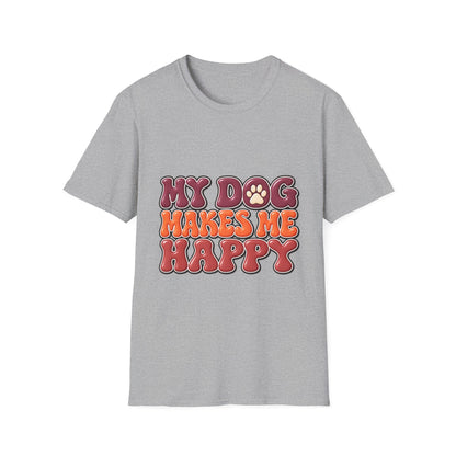 My Dog Makes Me Happy" Retro Paw Graphic