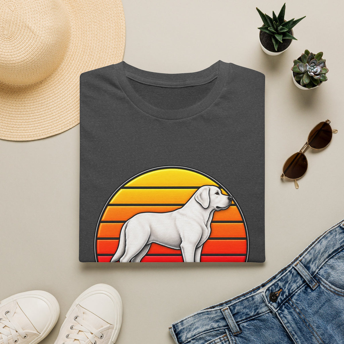 Best Dog Dad Ever T-Shirt — Retro Labrador Paw Print Dad Tee