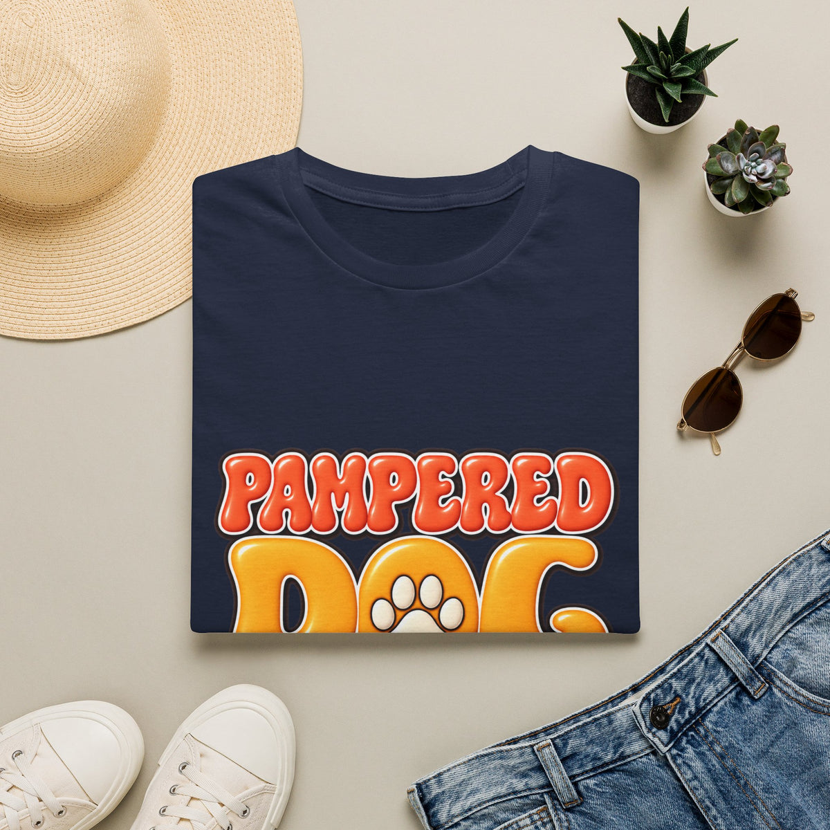 Pampered Dog Treats T-Shirt — Retro Paw Graphic