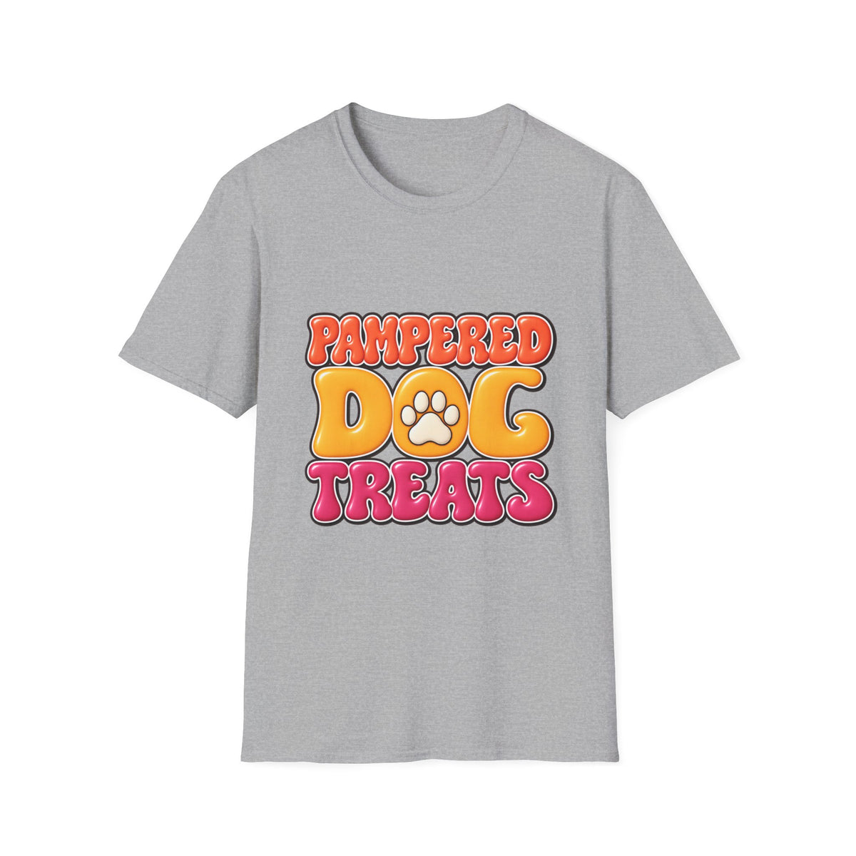 Pampered Dog Treats T-Shirt — Retro Paw Graphic