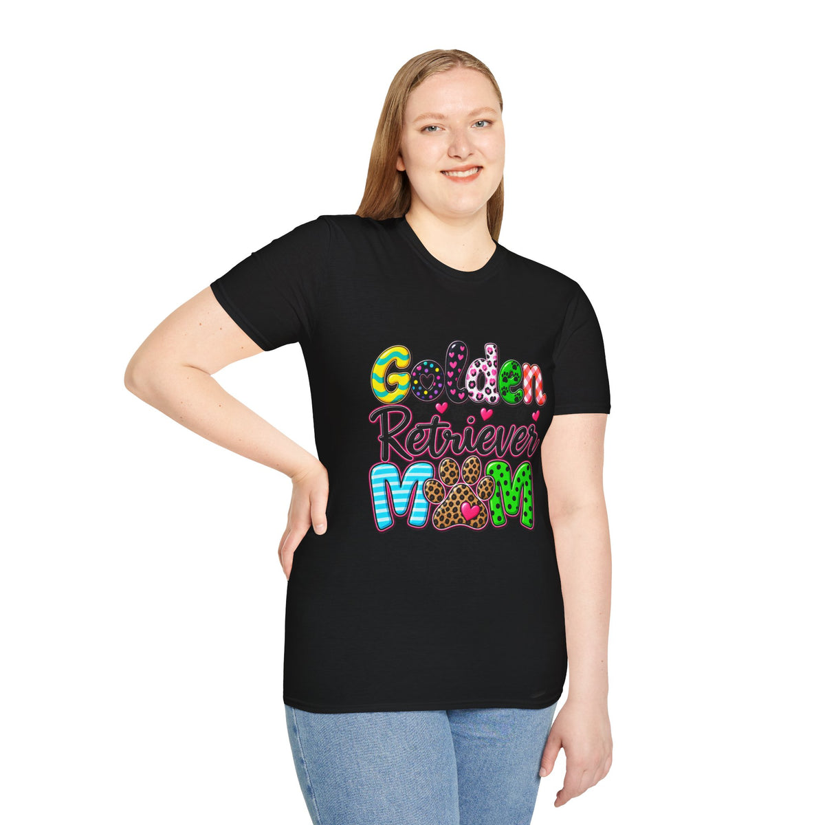 Golden Retriever Mom T-Shirt — Paw Print Dog Lover Tee