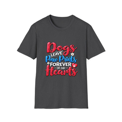 Dogs Leave Paw Prints Forever in Our Hearts T-Shirt