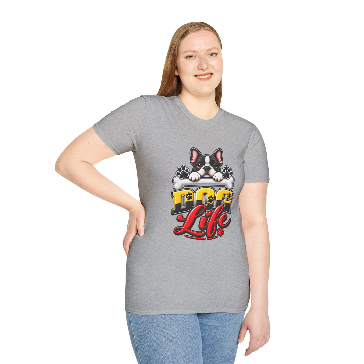 Cute French Bulldog Paw Print Graphic Tee
