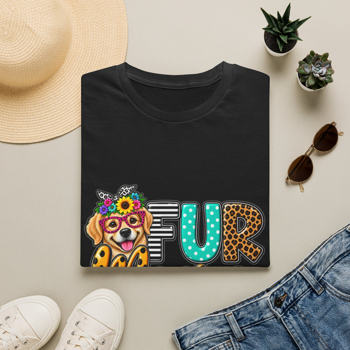 Fur Mama Leopard Dog Paw Graphic T-Shirt