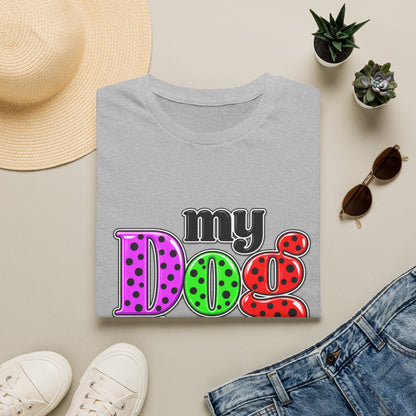 My Dog Makes Me Happy Colorful Retro Graphic