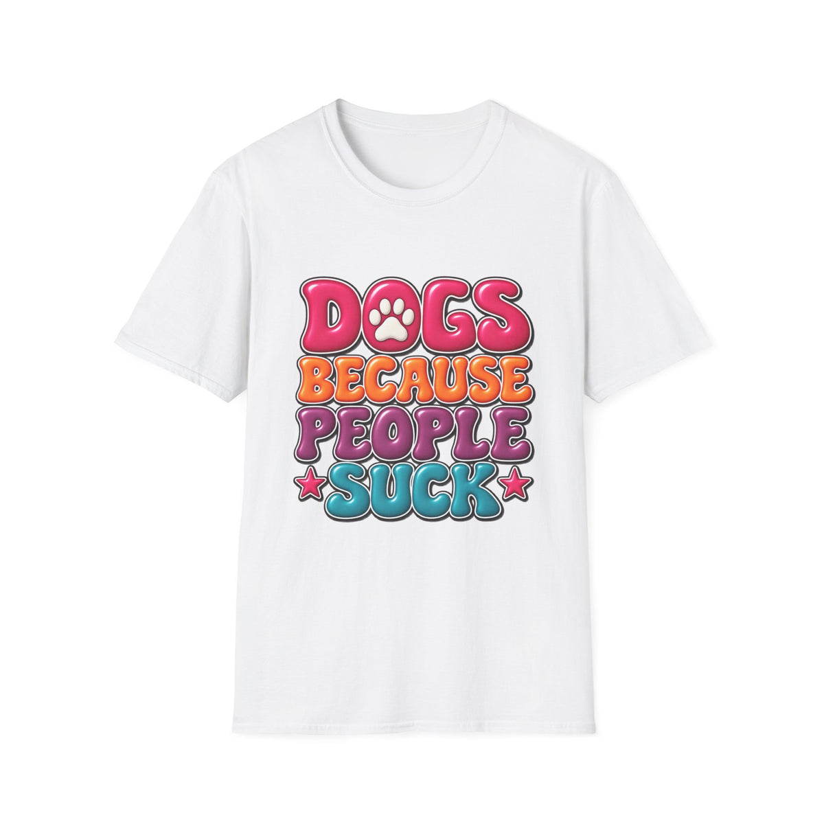 Dogs Because People Suck' Retro Paw Graphic Tee