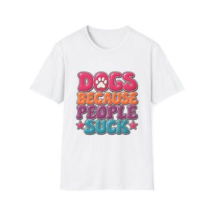Dogs Because People Suck' Retro Paw Graphic Tee