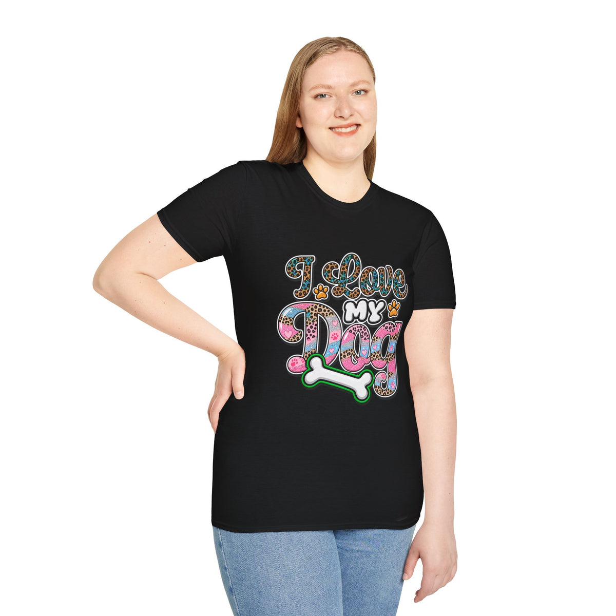 I Love My Dog T-Shirt — Colorful Paw