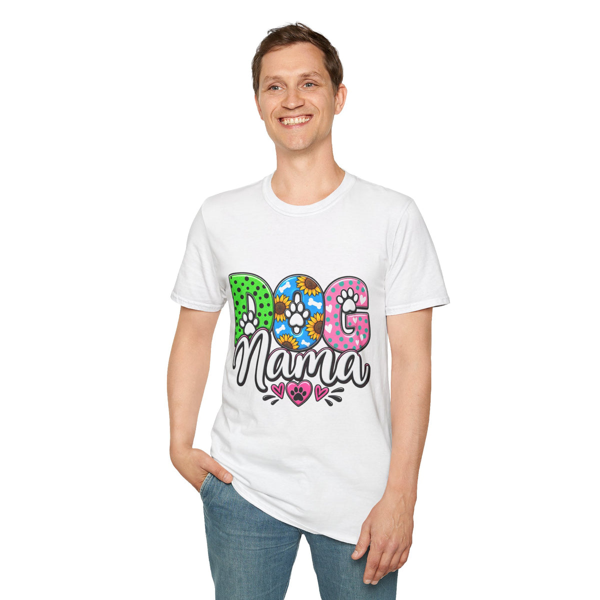 Dog Mama T-Shirt Paw Print Graphic Tee for Pet Lovers