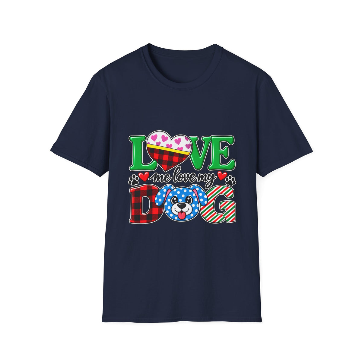 Love Me Love My Dog T-Shirt — Buffalo Plaid & Heart