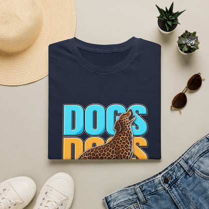 Dogs Retro Graphic T-Shirt — Colorful Leopard Print Design