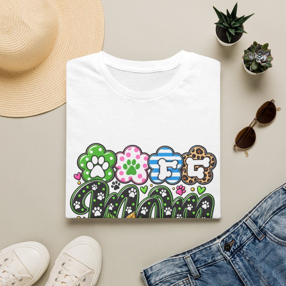 Mom Paw Print Floral T-Shirt  Mother’s Day Pet Lover Tee