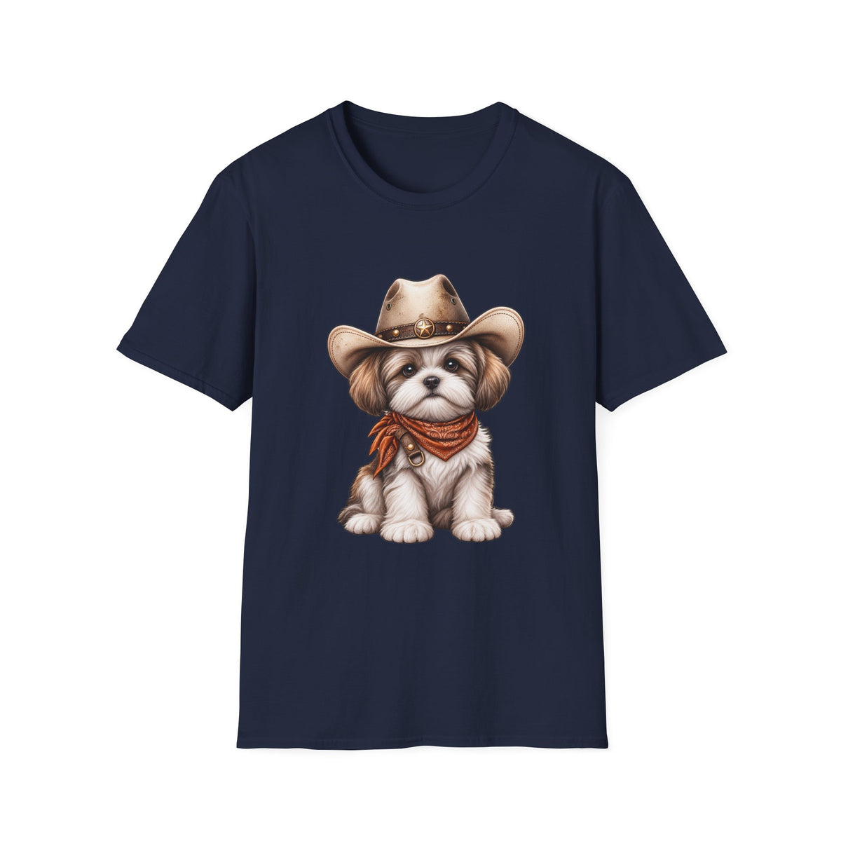 Cute Shih Tzu in Western Hat & Bandana