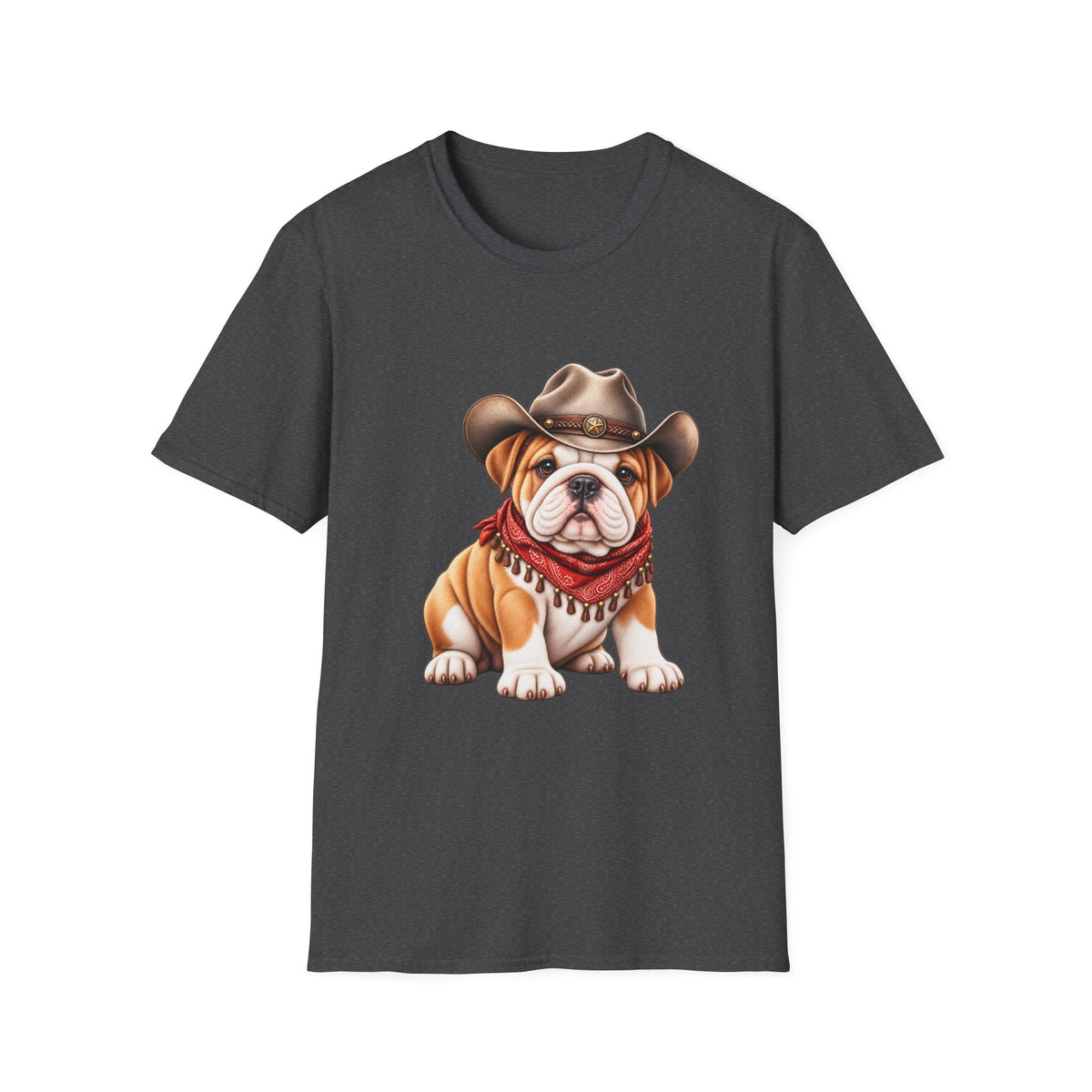 Bulldog Cowboy T-Shirt  Cute Western Dog