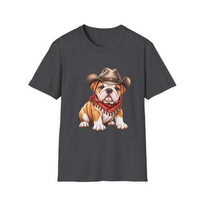 Bulldog Cowboy T-Shirt  Cute Western Dog