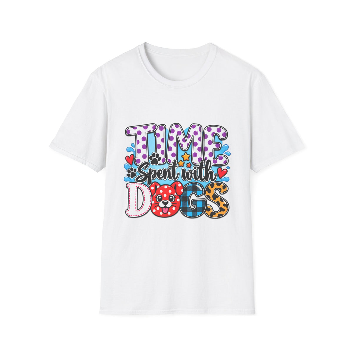 Time Spent With Dogs" Colorful Paw-Print
