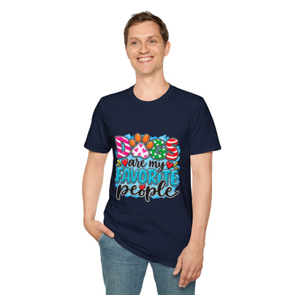 Dogs Are My Favorite People T-Shirt Paw Print Graphic