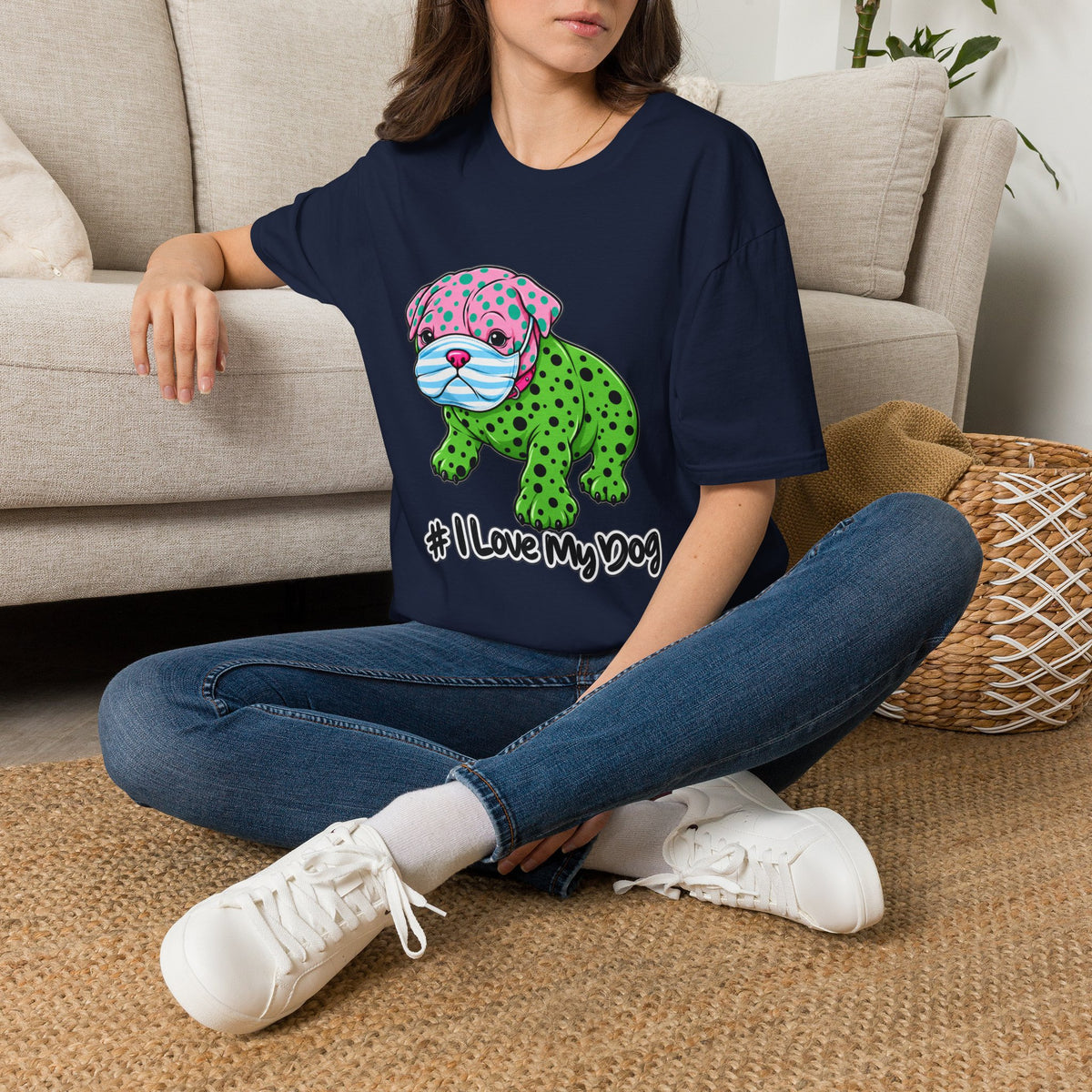 I Love My Dog T-Shirt — Colorful Polka Dot Puppy