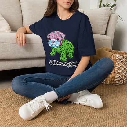 I Love My Dog T-Shirt — Colorful Polka Dot Puppy