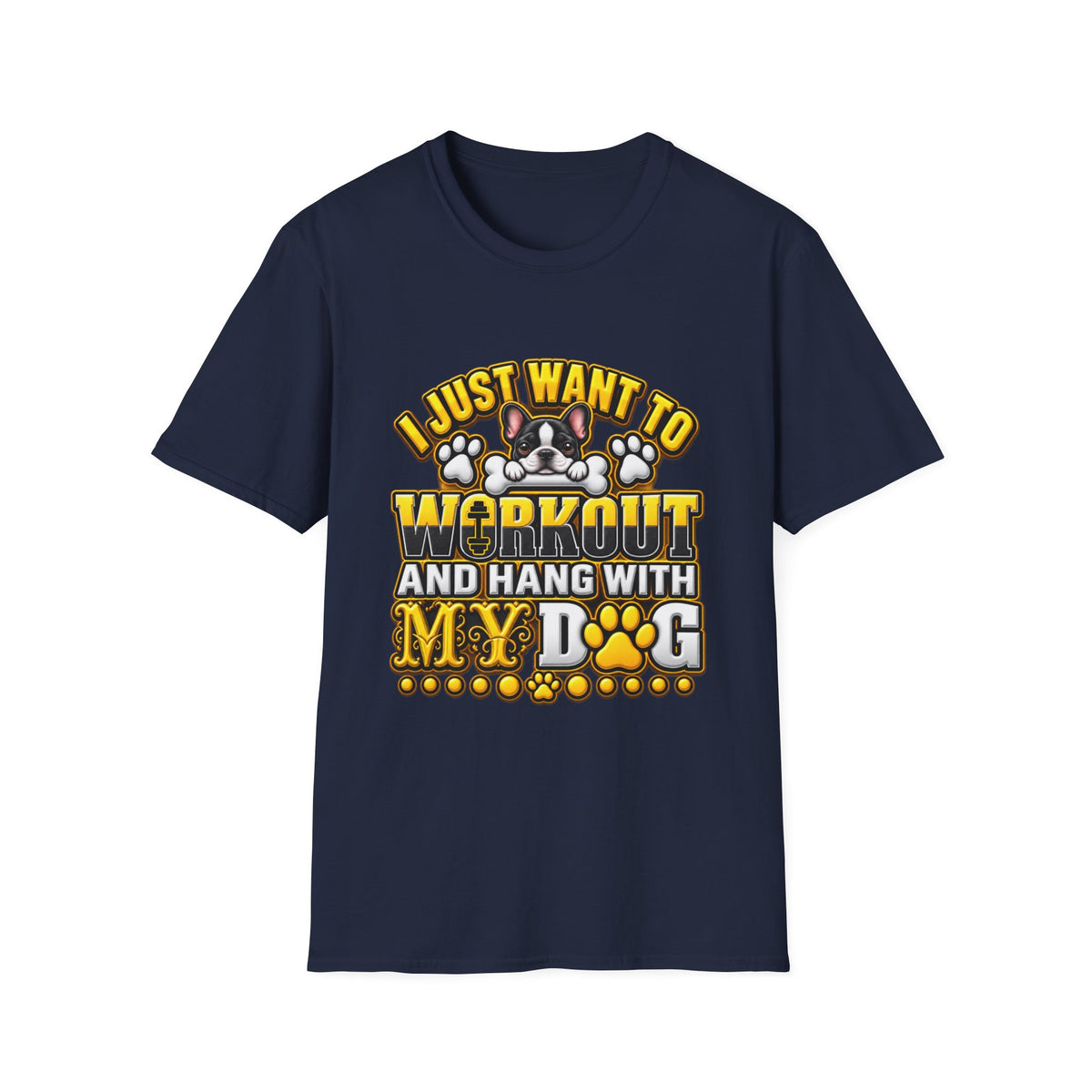 Workout & Hang With My Dog T-Shirt — Funny Dog Lover Fitness Tee