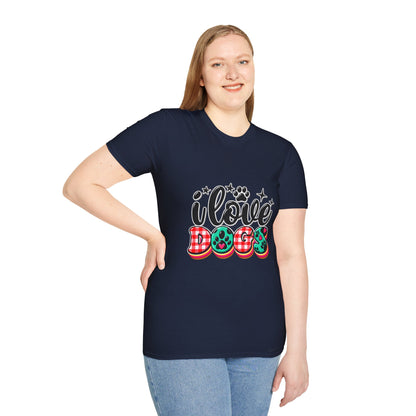 I Love Dogs T-Shirt — Cute Paw Print Graphic Tee for Dog Lovers
