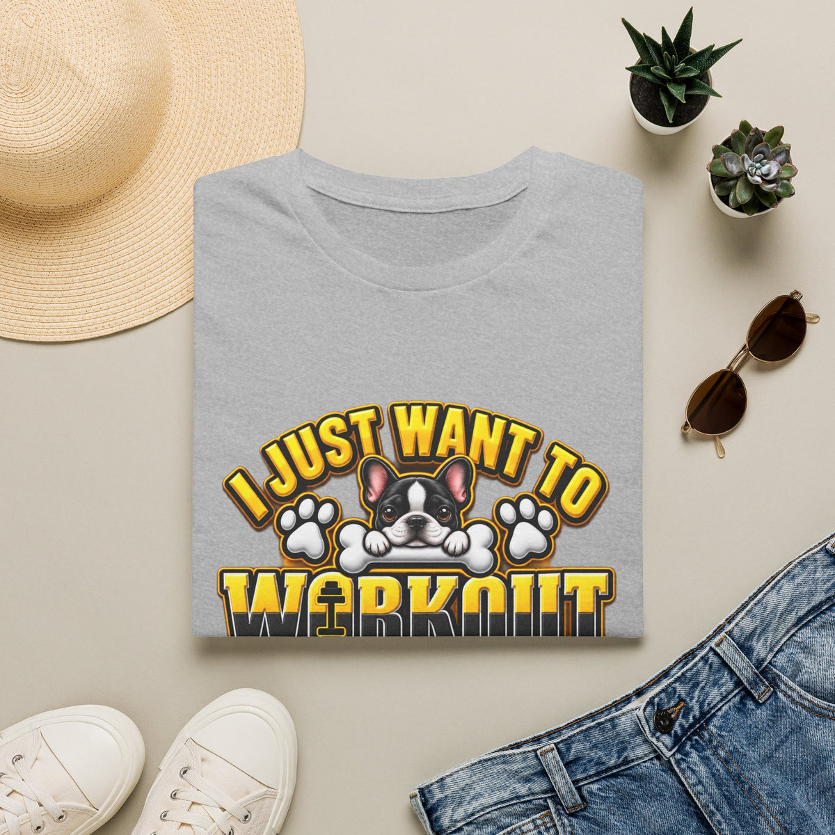 Workout & Hang With My Dog T-Shirt — Funny Dog Lover Fitness Tee
