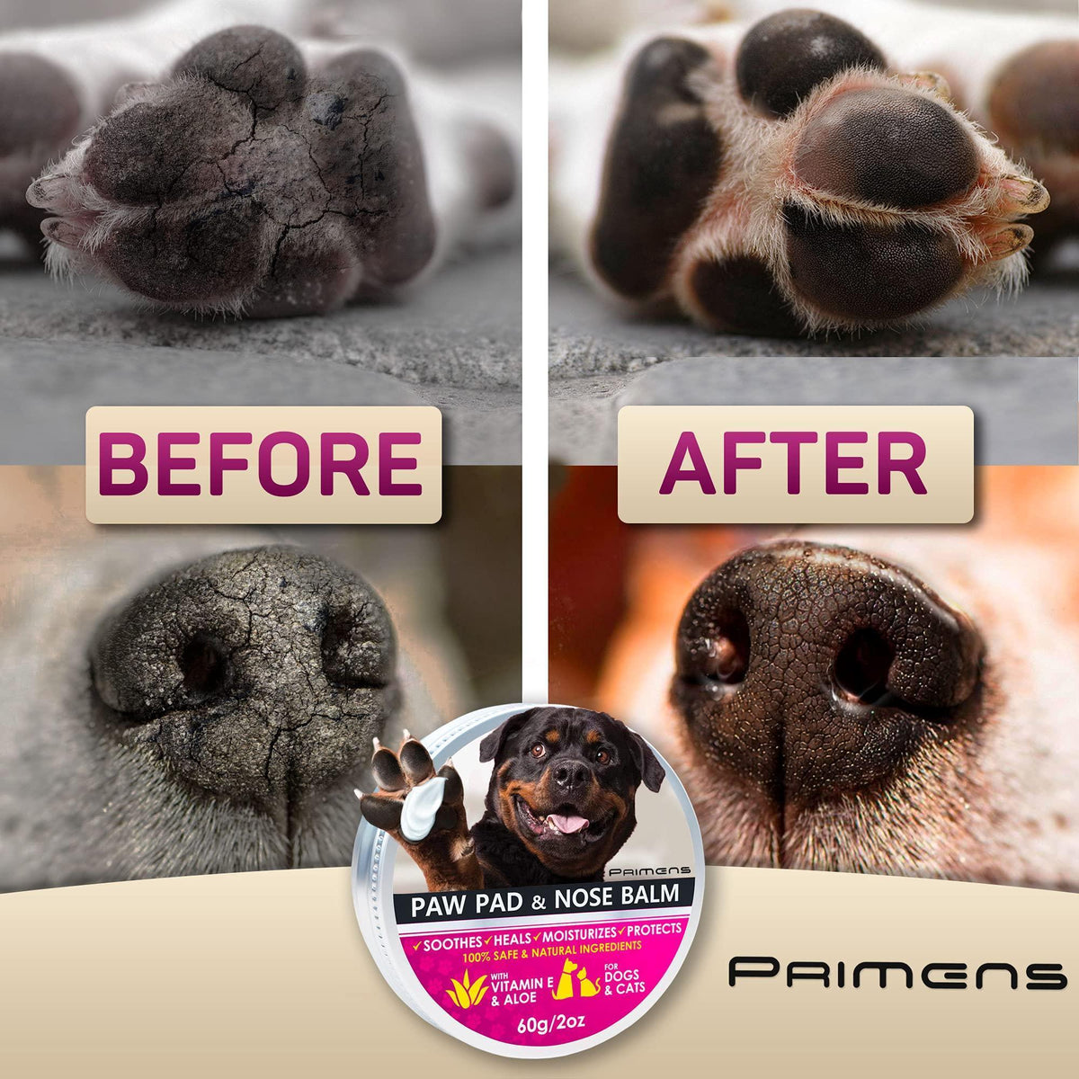 Natural Dog Paw Balm for Dry Paws