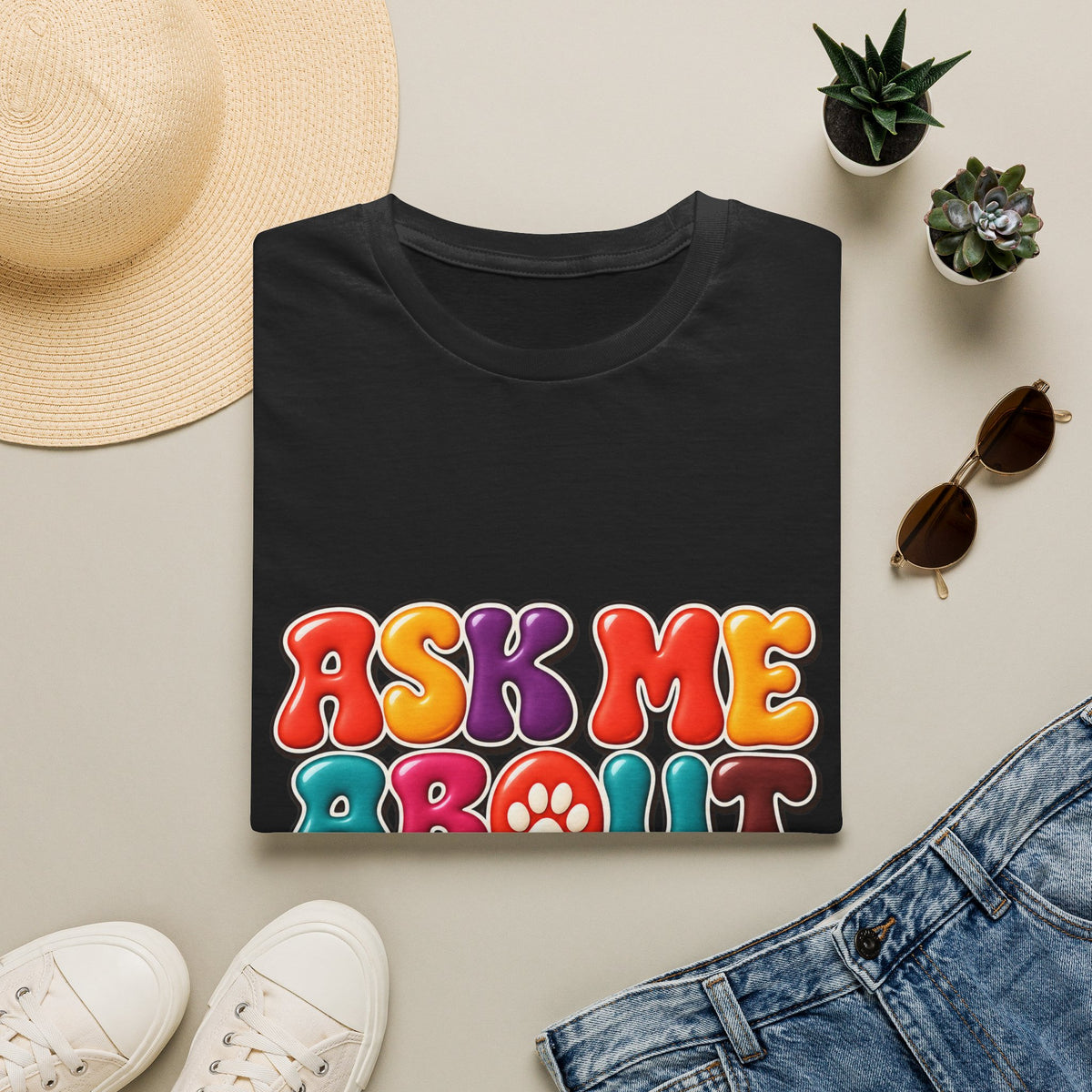 Ask Me About My Dog T-Shirt Paw Tee for Dog Lovers