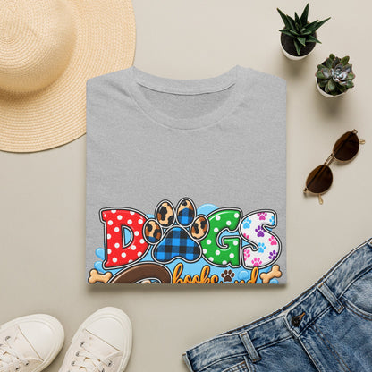 Dog Mom T-Shirt — "Dogs, Books and Coffee"