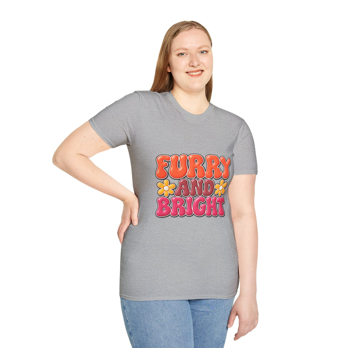 Furry and Bright Retro Floral T‑Shirt