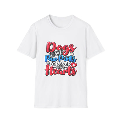 Dogs Leave Paw Prints Forever in Our Hearts T-Shirt