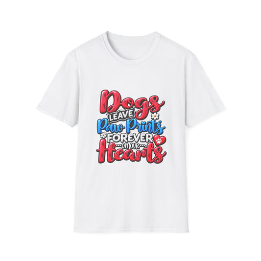 Dogs Leave Paw Prints Forever in Our Hearts T-Shirt