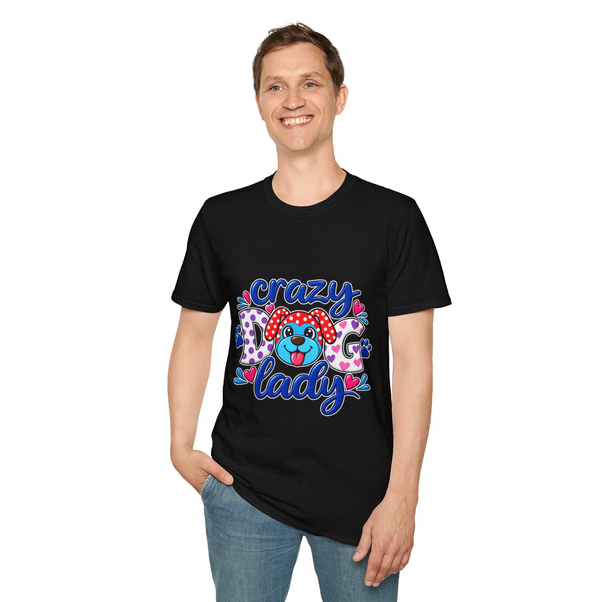 Crazy Dog Lady T-Shirt — Playful Polka Dot Puppy