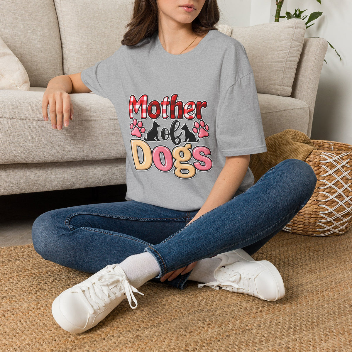 Mother of Dogs T‑Shirt — Funny Paw Print Pet Mom Tee